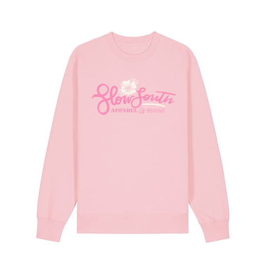 EXCLUSIVE - Hibiscus Embroidered Sweatshirt - Pink