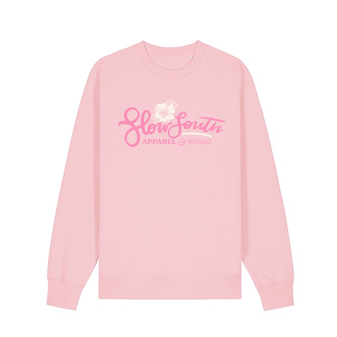 EXCLUSIVE - Hibiscus Embroidered Sweatshirt - Pink
